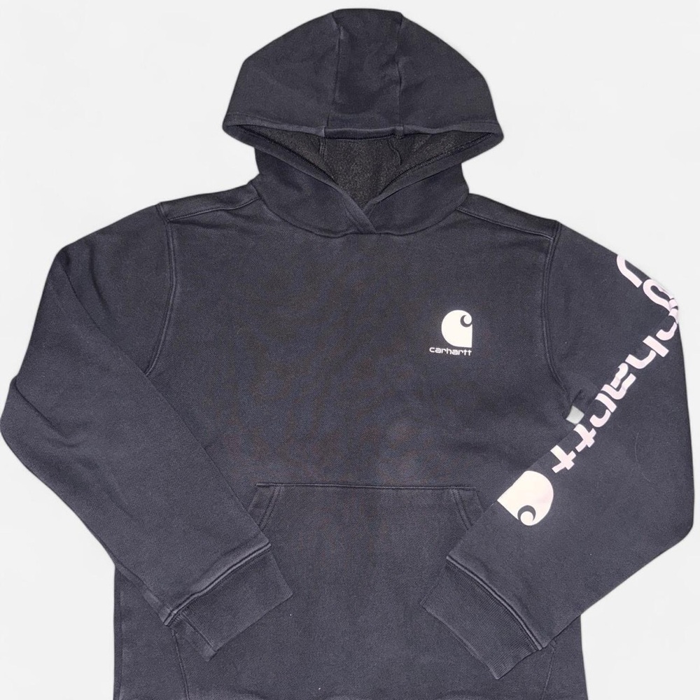 Boys Black Classic Carhartt
Pullover Hoodie Sweater Size Large